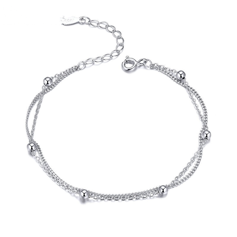 Silver bracelet with little beads