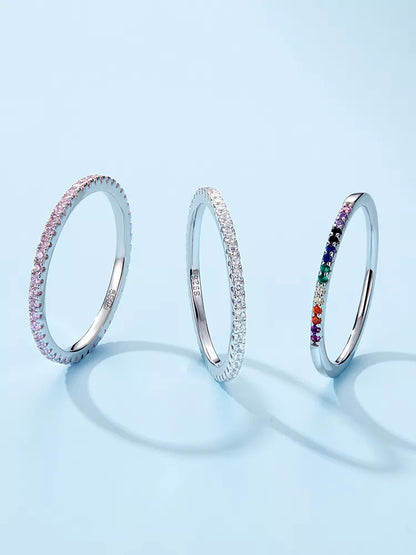 Rainbow Ring with zircon stones