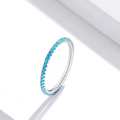 Blue Ring with zircon stones