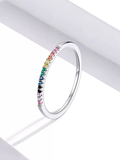 Rainbow Ring with zircon stones