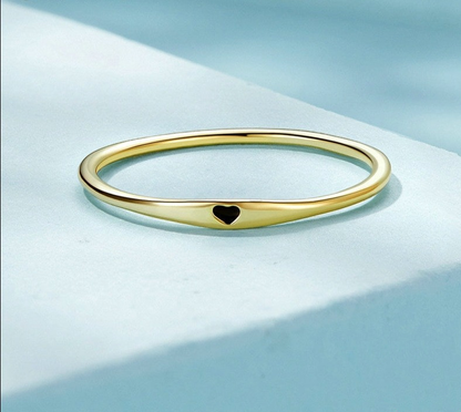 Gold plated ring with little heart