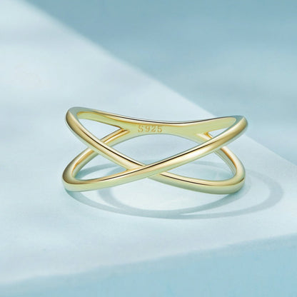 Gold plated ring intertwined