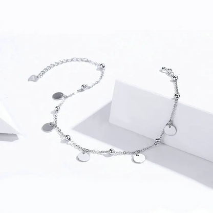Ankle bracelet silver geometry